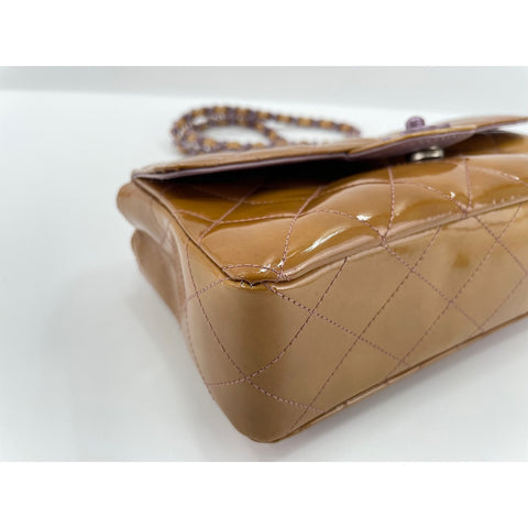 CHANEL Mini Matelasse Shoulder Bag enamel Brown WS32993