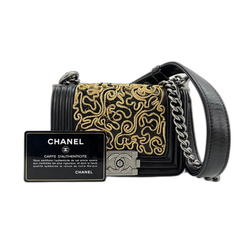 CHANEL Mini Boy Chanel Shoulder Bag lambskin black WS32996