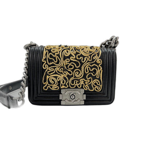 CHANEL Mini Boy Chanel Shoulder Bag lambskin black WS32996
