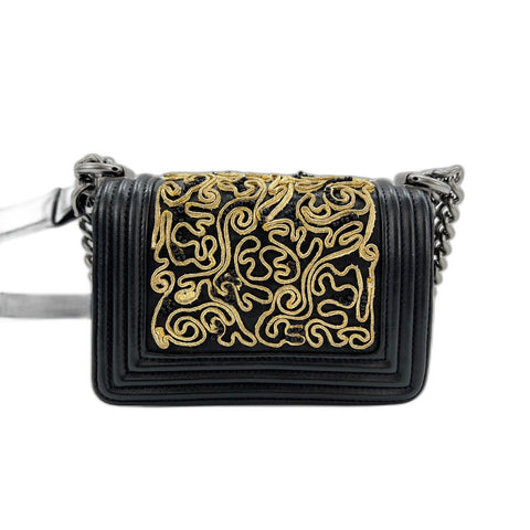 CHANEL Mini Boy Chanel Shoulder Bag lambskin black WS32996