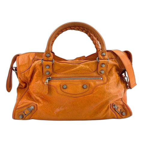BALENCIAGA Giant City Handbag leather Orange WS32998