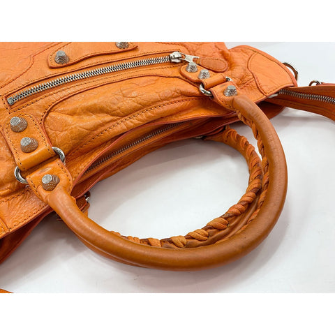 BALENCIAGA Giant City Handbag leather Orange WS32998