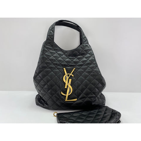 YVES SAINT LAURENT Icard Maxi Shopping Bag Tote Bag lambskin black WS32999
