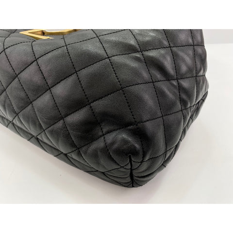 YVES SAINT LAURENT Icard Maxi Shopping Bag Tote Bag lambskin black WS32999