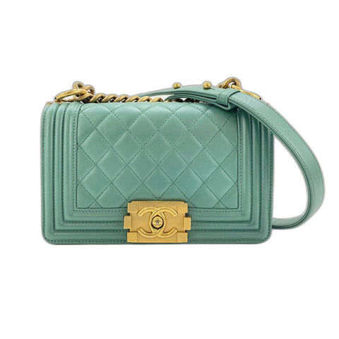 CHANEL Boy chanel Shoulder Bag lambskin green WS33000
