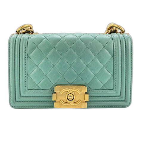 CHANEL Boy chanel Shoulder Bag lambskin green WS33000