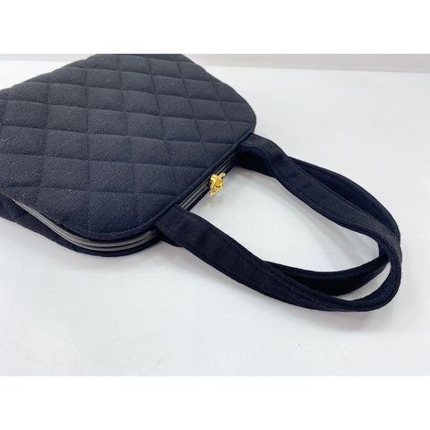 CHANEL Matelasse Handbag Jersey black WS33002