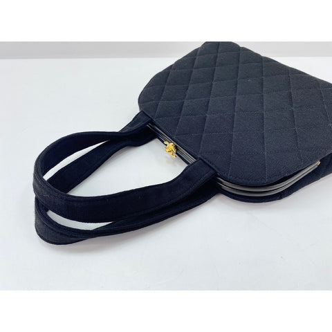 CHANEL Matrasse Handbag Jersey black WS33002