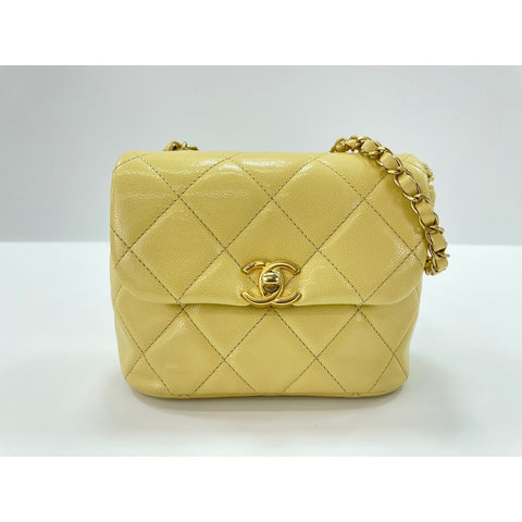 CHANEL Matrasse Shoulder Bag leather yellow WS33004