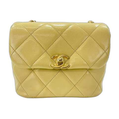 CHANEL Matrasse Shoulder Bag leather yellow WS33004