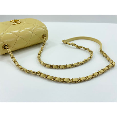 CHANEL Matrasse Shoulder Bag leather yellow WS33004