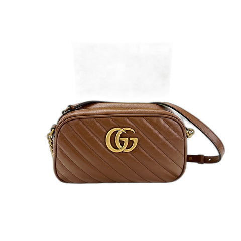 GUCCI GG Marmont Shoulder Bag leather Brown WS33005