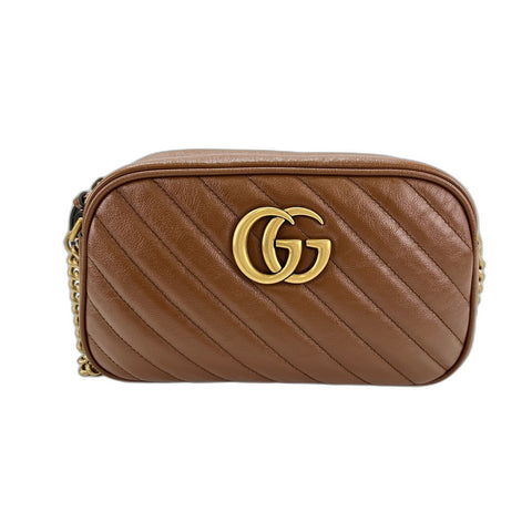 GUCCI GG Marmont Shoulder Bag leather Brown WS33005