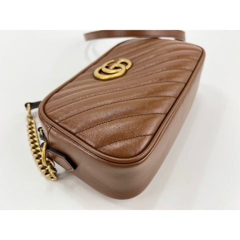 GUCCI GG Marmont Shoulder Bag leather Brown WS33005