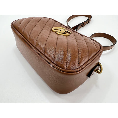 GUCCI GG Marmont Shoulder Bag leather Brown WS33005