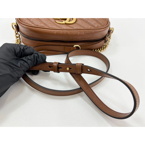 GUCCI GG Marmont Shoulder Bag leather Brown WS33005