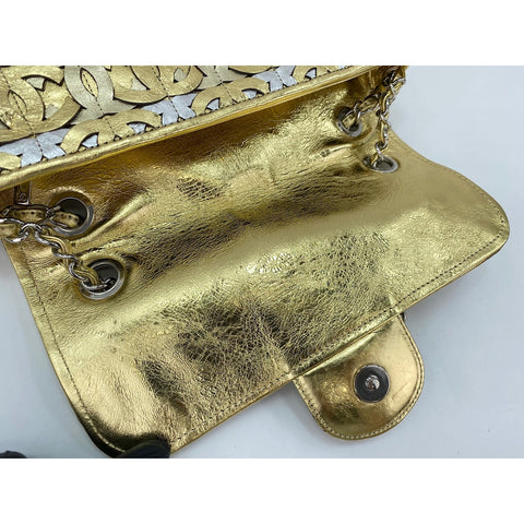 CHANEL Patchwork CC Shoulder Bag lambskin gold WS33007