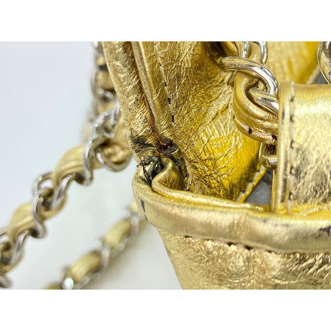CHANEL Patchwork CC Shoulder Bag lambskin gold WS33007