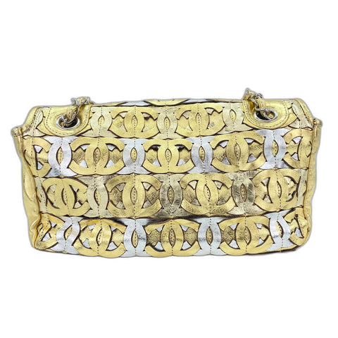 CHANEL Patchwork CC Shoulder Bag lambskin gold WS33007