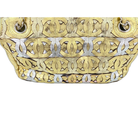 CHANEL Patchwork CC Shoulder Bag lambskin gold WS33007