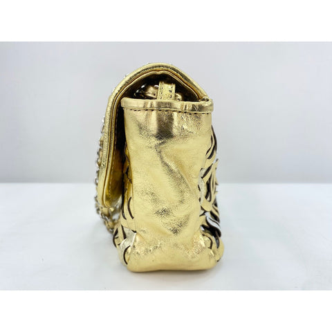 CHANEL Patchwork CC Shoulder Bag lambskin gold WS33007