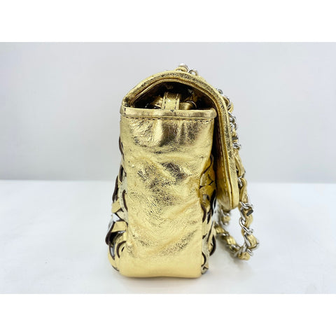 CHANEL Patchwork CC Shoulder Bag lambskin gold WS33007