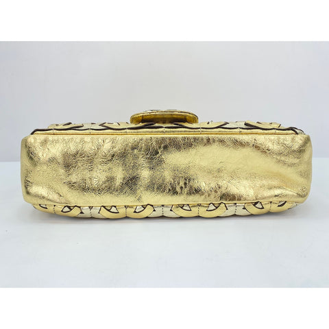 CHANEL Patchwork CC Shoulder Bag lambskin gold WS33007