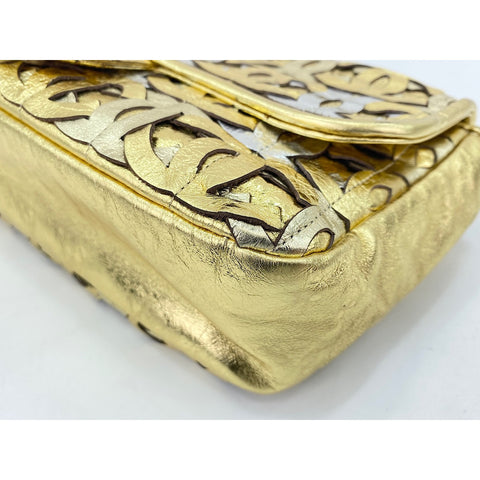 CHANEL Patchwork CC Shoulder Bag lambskin gold WS33007