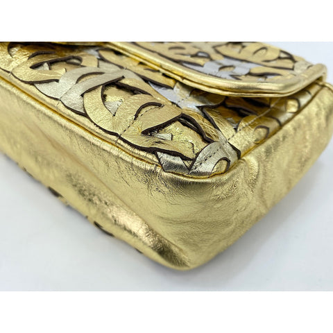 CHANEL Patchwork CC Shoulder Bag lambskin gold WS33007