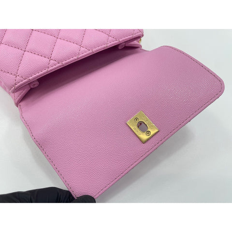 CHANEL Coco Handle Matrasse Handbag pink WS33010