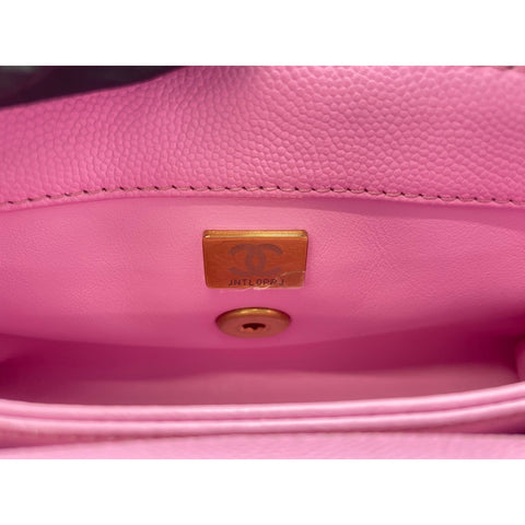 CHANEL Coco Handle Matelasse Handbag pink WS33010
