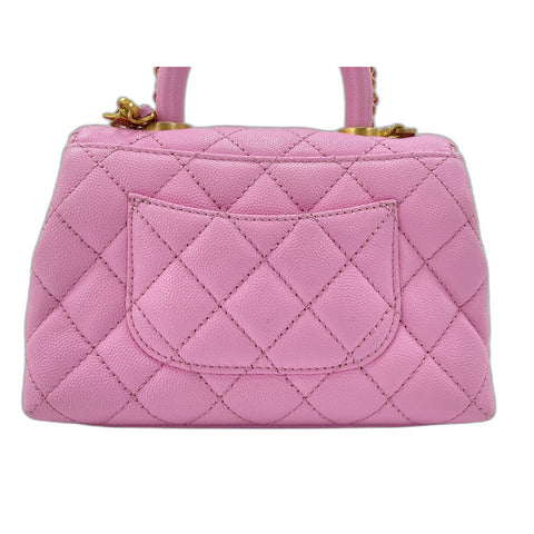 CHANEL Coco Handle Matrasse Handbag pink WS33010