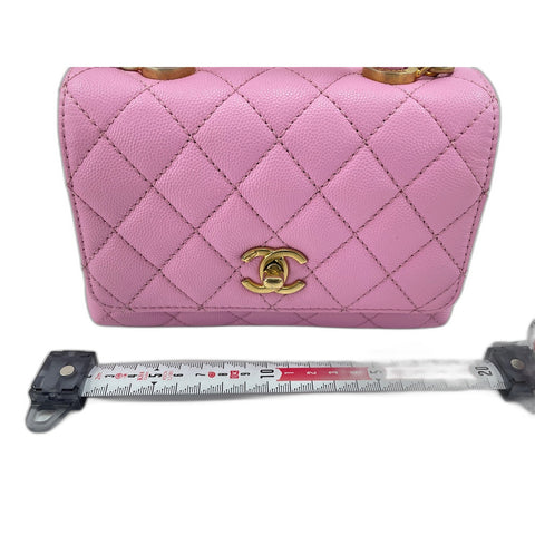 CHANEL Coco Handle Matrasse Handbag pink WS33010