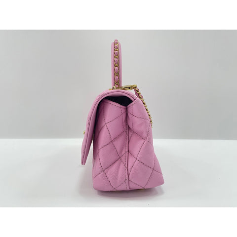 CHANEL Coco Handle Matrasse Handbag pink WS33010