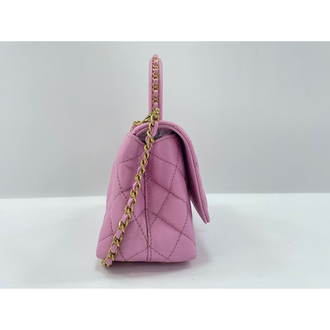 CHANEL Coco Handle Matelasse Handbag pink WS33010