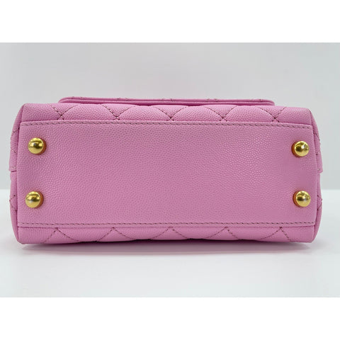 CHANEL Coco Handle Matrasse Handbag pink WS33010