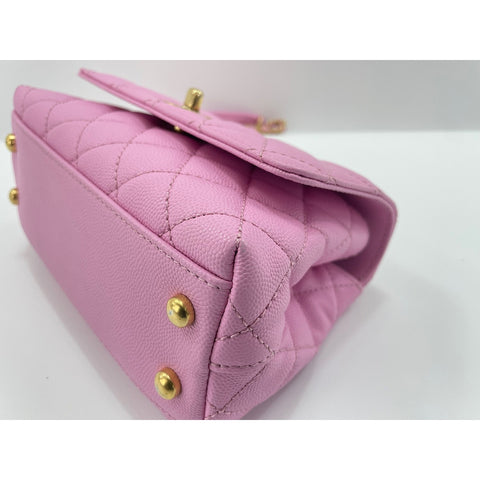 CHANEL Coco Handle Matrasse Handbag pink WS33010