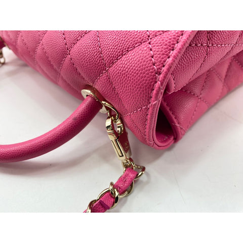 CHANEL Coco Handle Matrasse Handbag pink WS33011