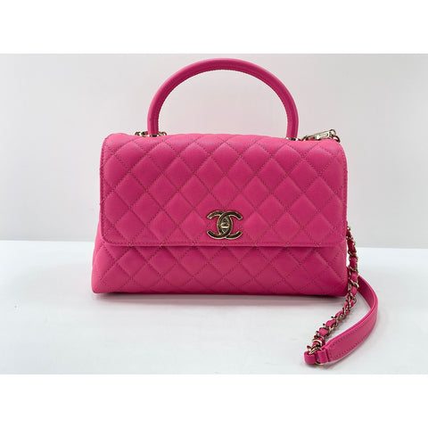 CHANEL Coco Handle Matrasse Handbag pink WS33011