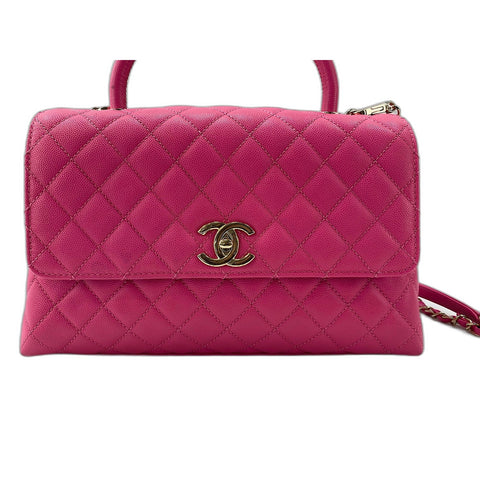 CHANEL Coco Handle Matrasse Handbag pink WS33011