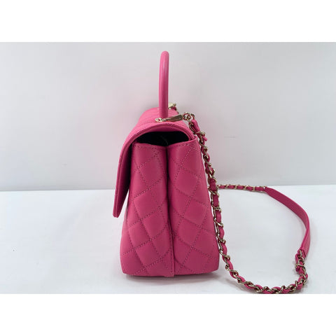 CHANEL Coco Handle Matrasse Handbag pink WS33011