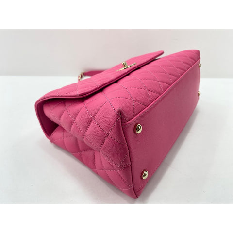CHANEL Coco Handle Matrasse Handbag pink WS33011