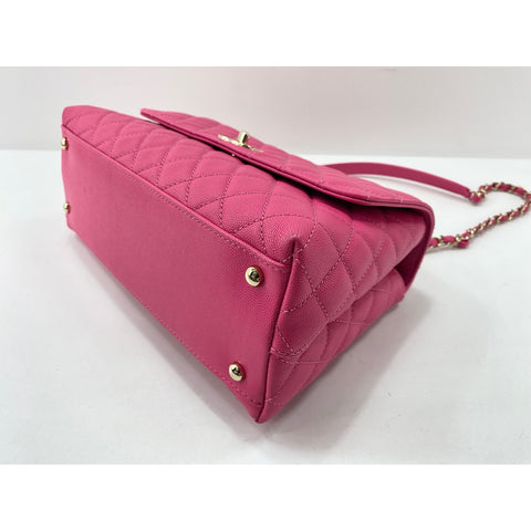 CHANEL Coco Handle Matrasse Handbag pink WS33011