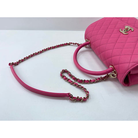 CHANEL Coco Handle Matrasse Handbag pink WS33011