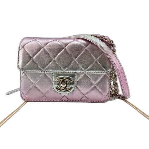 CHANEL Mini matrasse Shoulder Bag lambskin pink WS33012