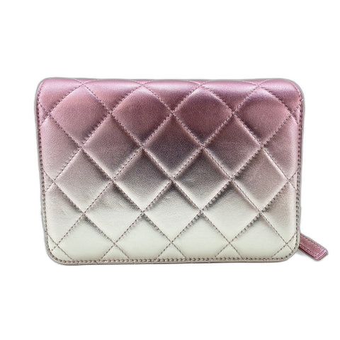 CHANEL Mini Matelasse Shoulder Bag lambskin pink WS33012