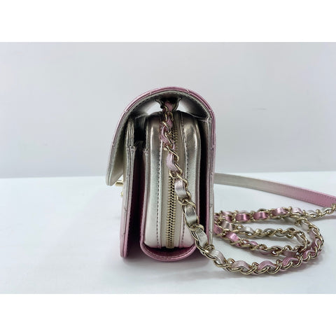 CHANEL Mini matrasse Shoulder Bag lambskin pink WS33012