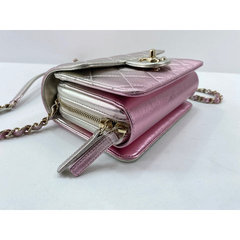 CHANEL Mini matrasse Shoulder Bag lambskin pink WS33012