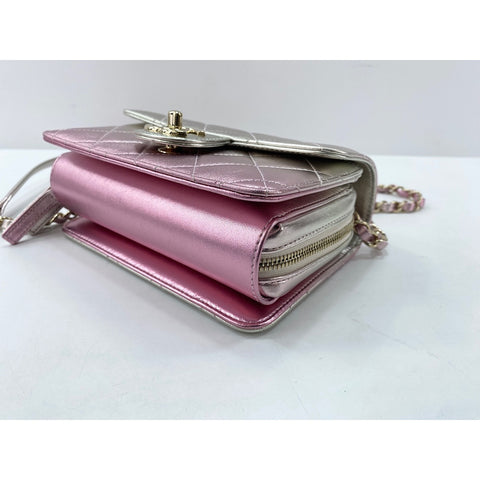CHANEL Mini matrasse Shoulder Bag lambskin pink WS33012