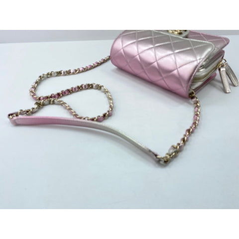 CHANEL Mini matrasse Shoulder Bag lambskin pink WS33012